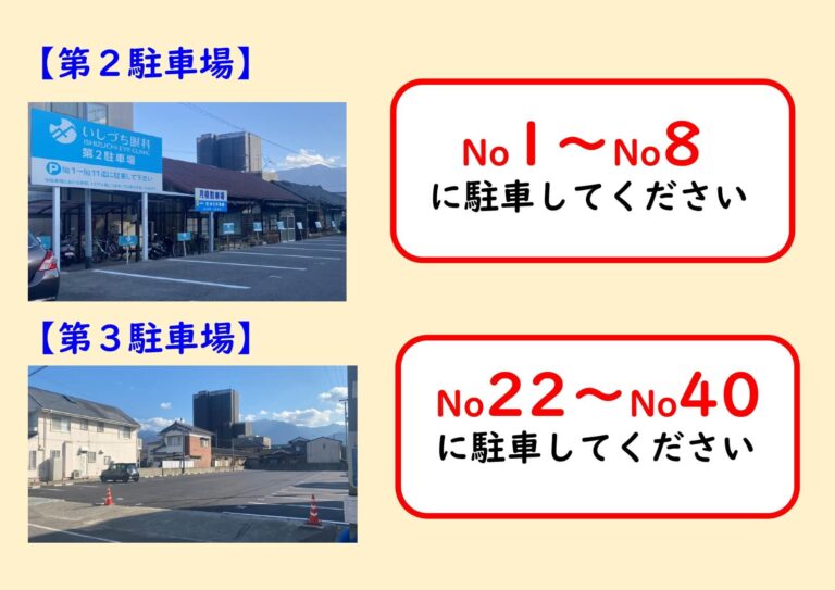 第2駐車場、第3駐車場のご案内